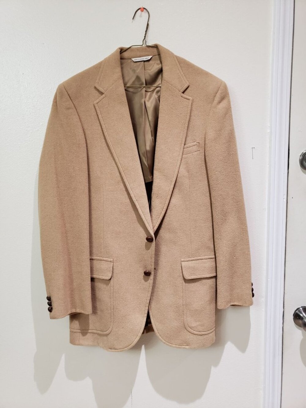 PBM men's tan, 100% camel hair, lined blazer, sports jacket, size approx large